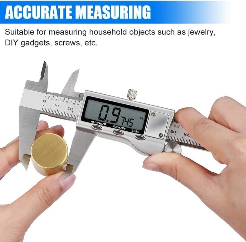 Image of SKADIOO Vernier Callipers Digital 6 Inch | Stainless Steel Precision Calipers Measuring Tool with Large LCD Display, Inch /MM Conversion, Micrometer for Professional & Household Use
