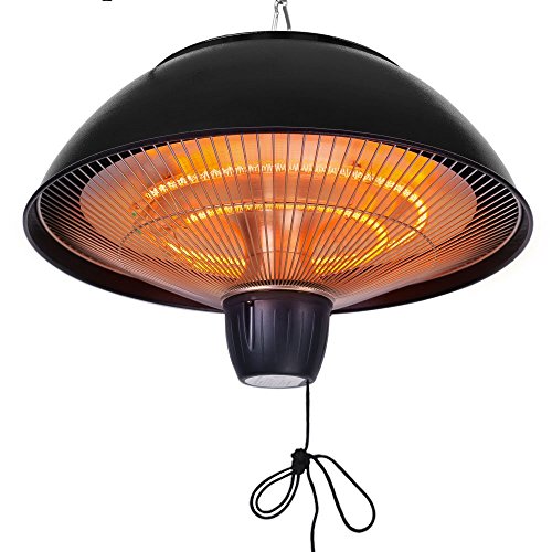 Star Patio Electric Patio Heater, Outdoor Ceiling Patio Heater, Black with Infrared Heating
