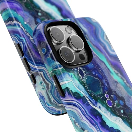 Coque iPhone 16 Pro Max rigide haut de gamme géode violette