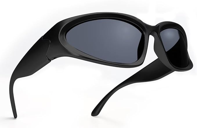 🔥 Trendy Wrap Around Sunglasses for Men & Women! 😎 Futuristic Oval Shades for Style & UV Protection