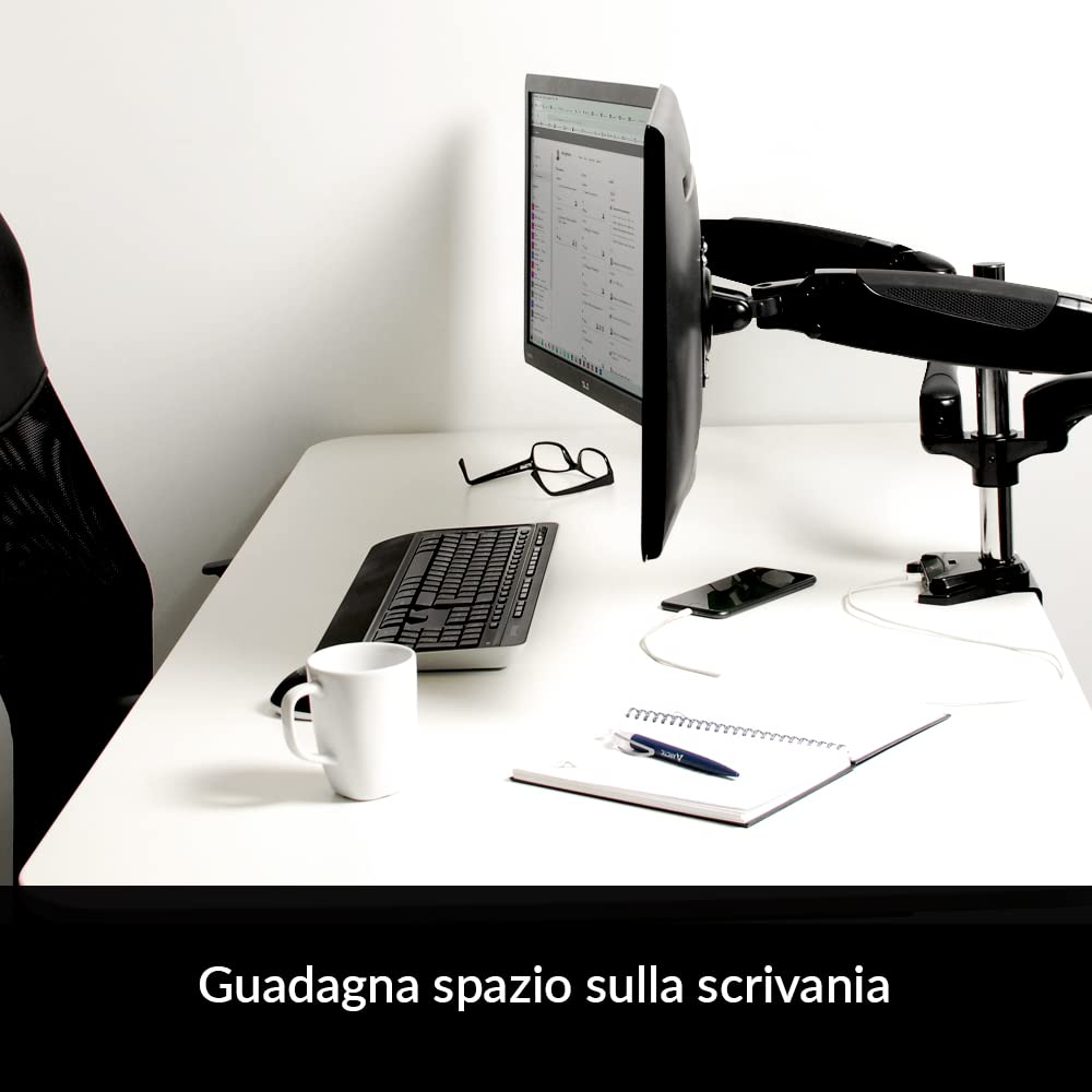 Braccio Monitor Doppio ARCTIC Z2 PRO (Gen 3) Per Schermi Fino A 35" - Inclinabile, Ruotabile, Con Hub USB A 4 Porte