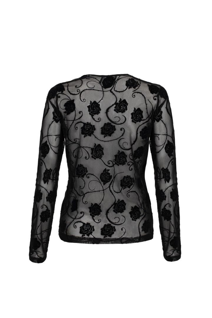 Hell Bunny Women's Black Florence Bold Mesh Top | Size: 3XL