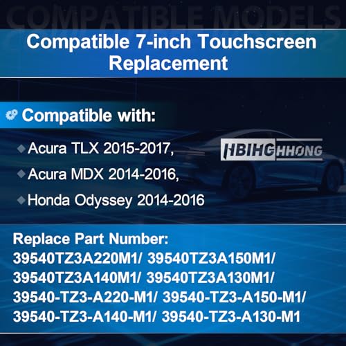 Image of 7 Inches Touch Screen for Acura TLX 2015-2017 MDX 2014-2016, Honda Odyssey 2014-2016 Car Touch Screen Glass Replacement 39540-TZ3-A140-M1 39540-TZ3-A130-M1 Display GPS Digitizer with Repair Tools