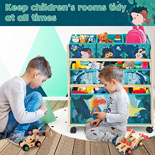 Rolling Kids Toy Storage Organizer with Wheels, Extra Large Storage Bins, Utility Cart with Large Storage Capacity for Bedroom, Toy Room, Playroom - Hold Toys, Books, Blankets (Green) 5 517LzSfAcPL. AC