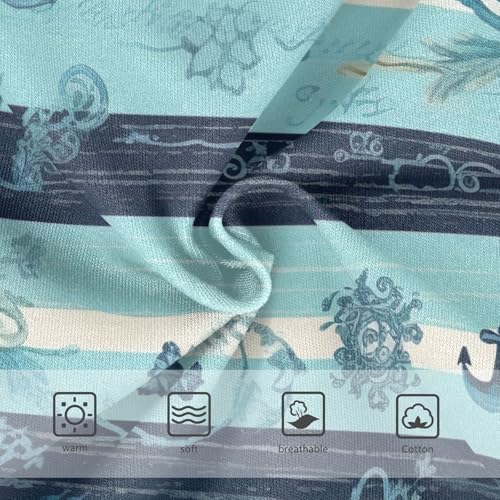 Toddler Girl Panties, Floral Stripe Blue Girls Underwear Cotton, 2–8 Years3