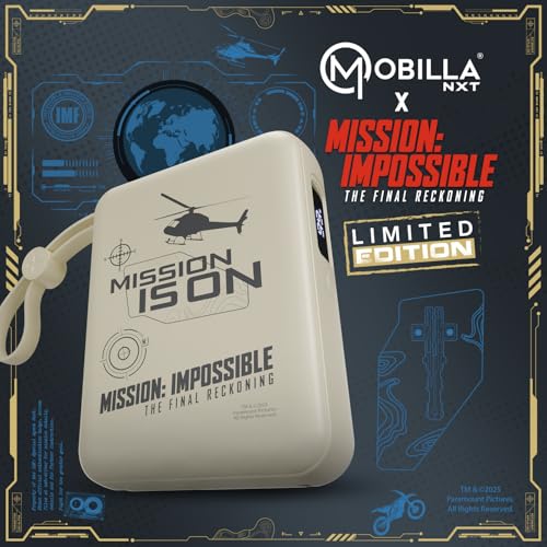 Image of Mobilla x Mission: Impossible - MPower X2 Limited Edition Powerbank | 27W High-Speed Output | 10000mAh Battery | Built-In Type-C & Lightning Cables | Dual Fast Charging Ports | Battery Display (Cream)