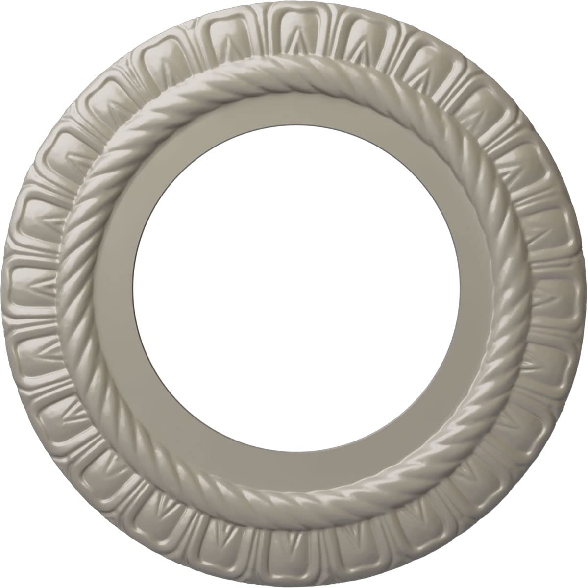 10 5/8"OD x 5 3/4"ID x 1/2"P Claremont Ceiling Medallion (Fits Canopies up to 7"), Hand-Painted Pearl White