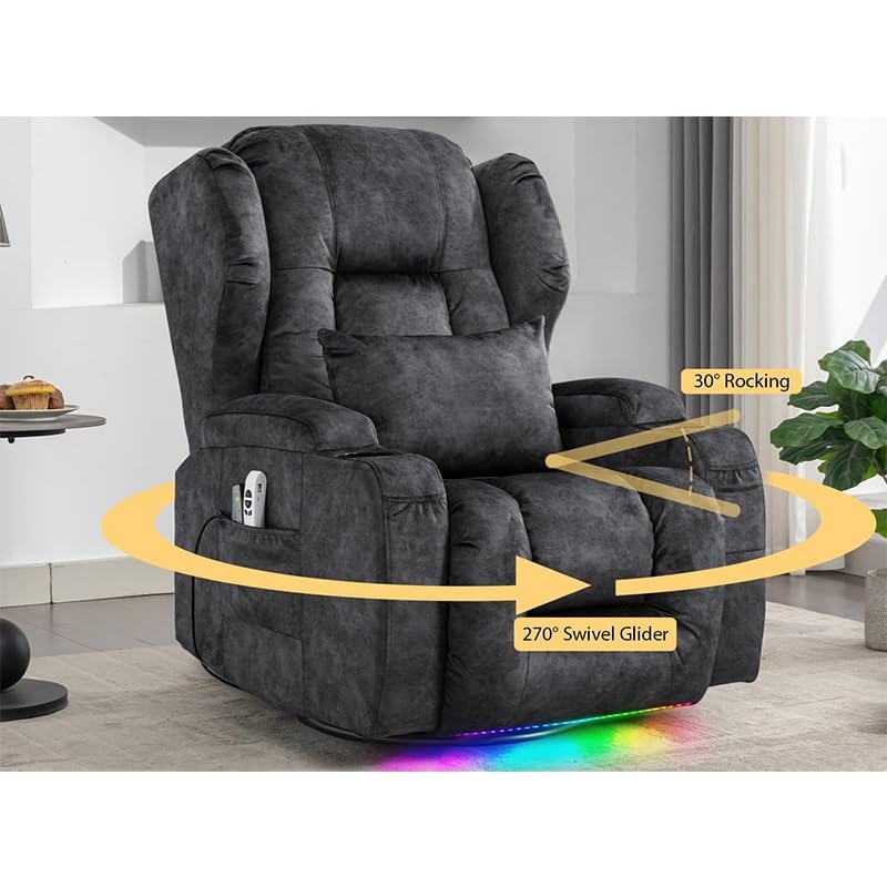 Sillón eléctrico reclinable masaje cuero One Color miniatura 3