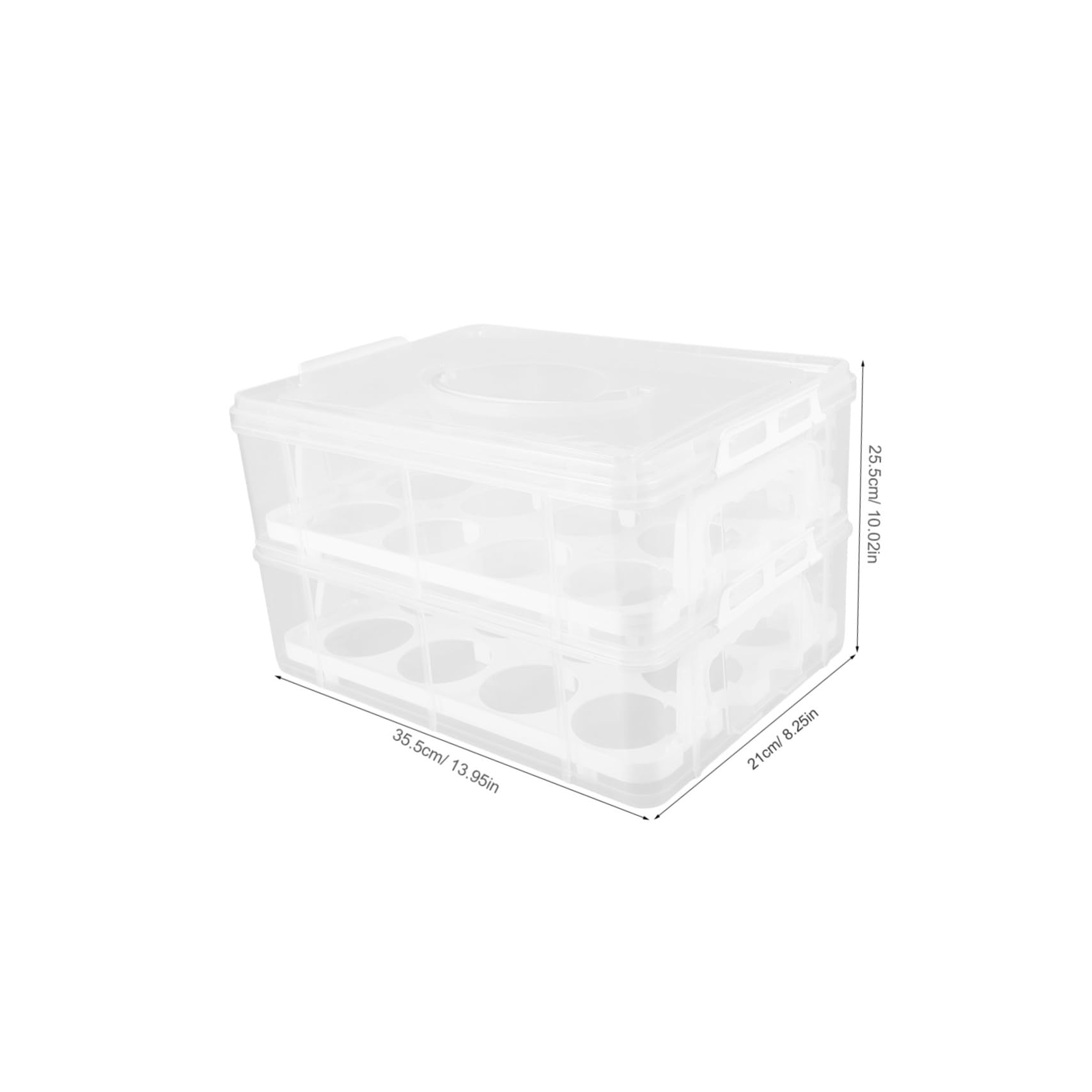 OUNONA Portable Cake Box Bakery Packaging Dual Layer Cupcake Carrier for Freshness Organization