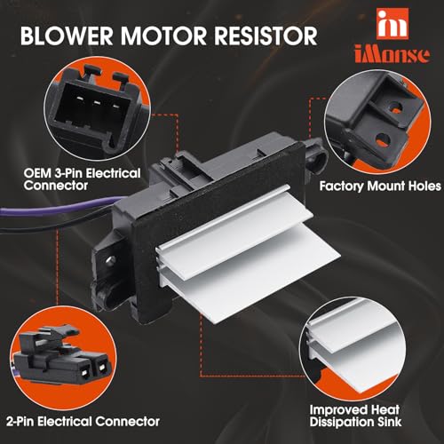 AC Blower Motor Resistor Blower Control Module Compatible with 2003-2007 Chevrolet Silverado Avalanche Suburban Tahoe, GMC Sierra Envoy Yukon, Cadillac Escalade, Replace 15-80567 89018778 4P1516
