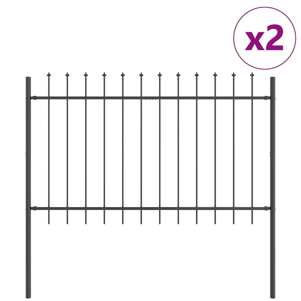 Generico Recinzione per Giardino Grigio 3.4 x 0.8 m,Articoli di ferramenta,Barriere e recinzioni,Pannelli per recinzioni-3334029