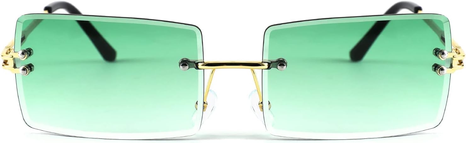 FEISEDY Vintage Rimless Sunglasses Rectangle Frameless Candy Color Glasses Women Men B2642 - Image 6