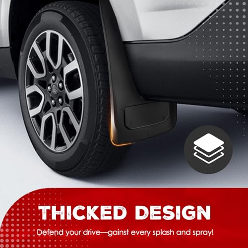 Image of Tecoom No Drill Mud Flaps for Ford Ranger 2024 2025, Not for Raptor, 4Pcs | Front and Rear Car Mudflaps Truck Vehicle Mud Guards Splash Guards Mudflaps Set, Black