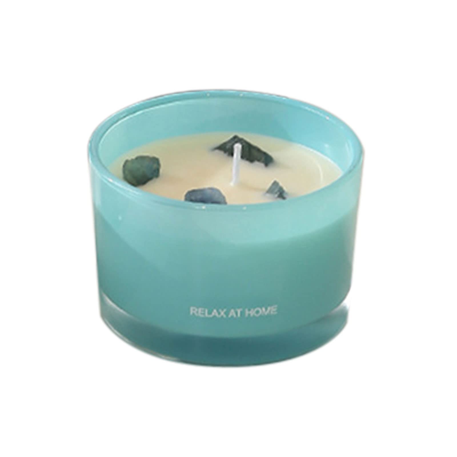 Vela de arena y niebla, bonita vela de Navidad, aromaterapia, vela de cristal perfumada a mano, adornos para el hogar, dormitorio, cumpleaños, portavelas de sandía, vela de limonada (azul, talla