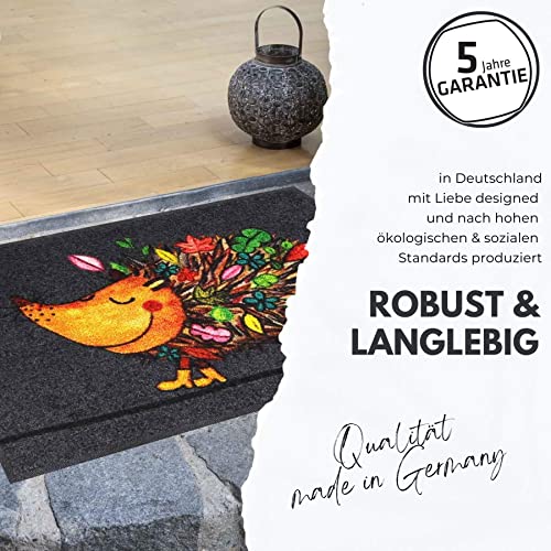 Efia Salonloewe Fußmatte waschbar Hereingedackelt 50x75 cm Eingangs-Matte Hunde lustig Willkommen