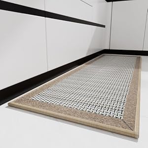 PADOOR Kitchen Mats for Floor, Kitchen Rugs Non Slip Washable, Rubber Backed Kitchen Runner Super Absorbent Kitchen Floor Mat Sink Rug, 20”x32” Brown 1'8" x 2'8" (Rectangular) Brown