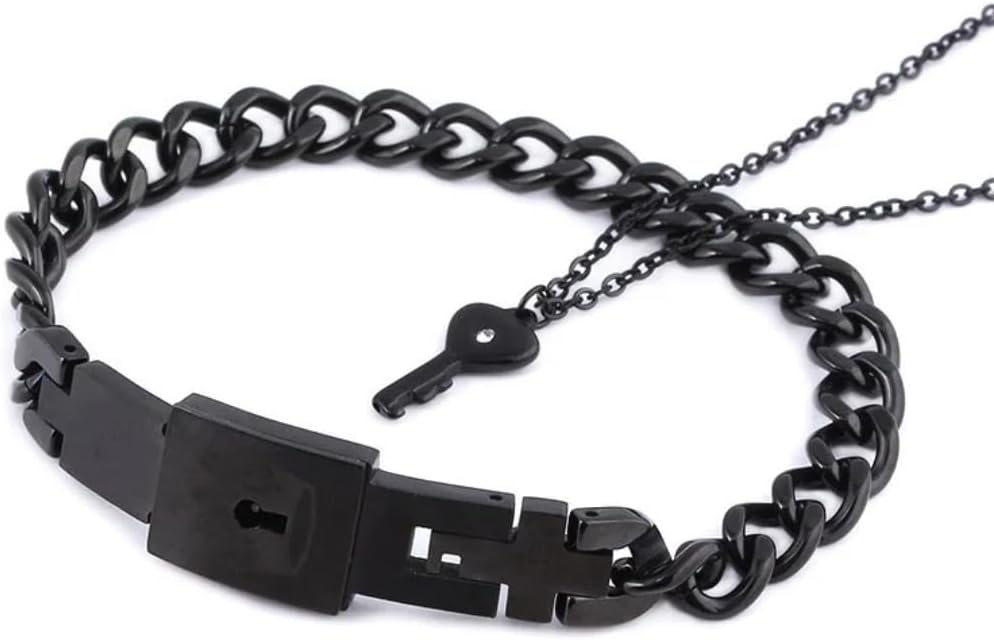 14K Filled Gold Locking Bracelet With Key For Women And Men - Bracelet Love Heart Lock Bracelets Bangle Key Pendant Necklace, Lock And Key Necklace For Couples