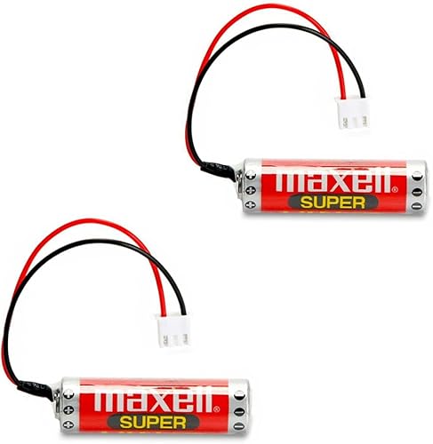 MEELER - 2 piezas ER6C PLC batería 1800mah 3.6V para MAXELL reemplazo para FX F2-40BL FX1N PLC con enchufe, ER6C AAF2-40BL