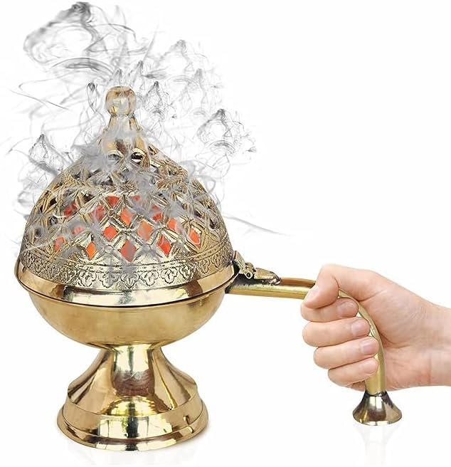 Home Purifying Brass Dhuna Loban Burner Dhooni Dhoop Dani Dhuni Brass