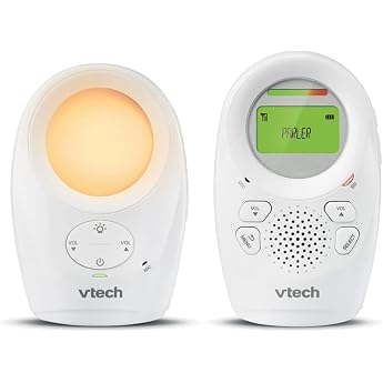 VTech BM1211 Baby Audio Monitor Clear Sound and Safety Transmission Long Range 5 Level Volume Control Night Light Baby Talking Function Belt Clip