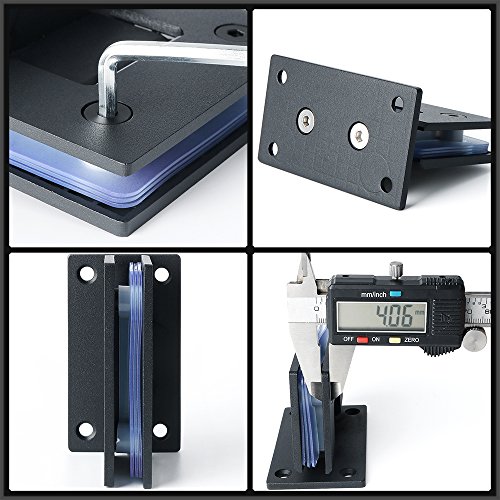 Alise Heavy Duty 90 Degree Glass Door Cupboard Showcase Cabinet Clamp Glass Shower Doors Hinge Replacement Parts Wall-To-Glass,Stainless Steel Black #TOP2