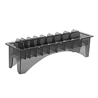 Vista 1 de Caja de almacenamiento rectangular de plástico para peine de guía, 10 rejillas para cortapelos, soporte de guardia, caja maestra con peines