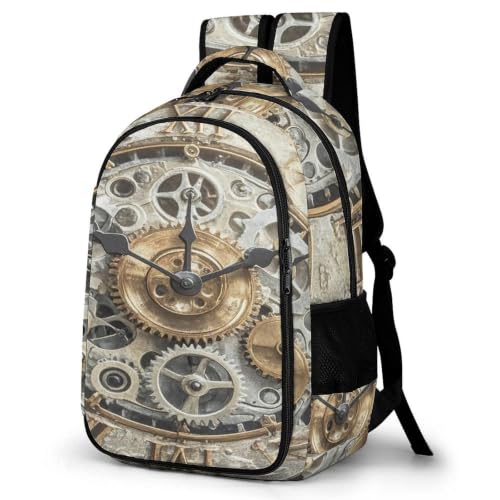 Mochila de viaje steampunk con engranajes para portátil de uso diario