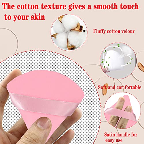 6 Pcs Powder Puff Face Soft Triangle Makeup Puff For Setting Loose, Mineral, Body Powder, Wedge Velour Cosmetic Sponge For Contouring, Under Eyes And Corners, Beauty Makeup Tools (Pink) #TOP3