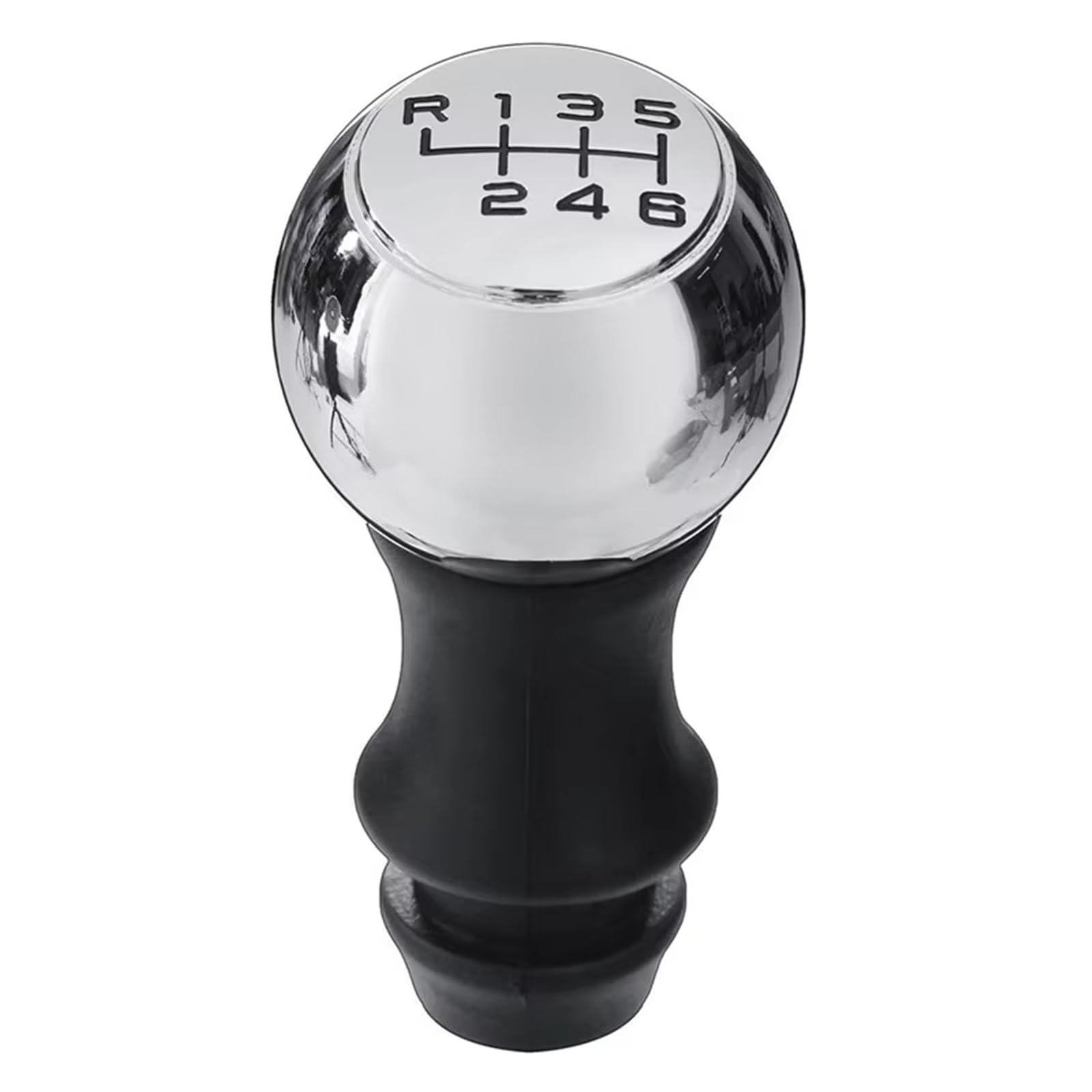 WSBOJXTH Gear Stick Compatible with Peugeot 106 107 206 301 306 307 308 406 508 605 807 1007 2008 3008 5 6 Speed Gear Shift Knob(6-Speed Chromed)