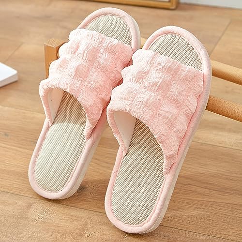Linen Slipper for Women Cute Bubble Absorb Sweat Slide House Lightweight Comfy Sandal 2025 Summer Spring Shoes2