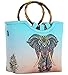 Lunch Bag Tote Bag by QOGiR - Large Reusable Insulated Neoprene lunch Bag with Inside Pocket (Elephant)
