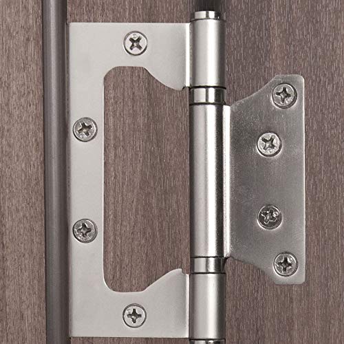 HAKZEON 24 PCS Silver Non-Mortise Door Hinges 4 x 3 Inches, Stainless Steel Cabinet Hinges with Mounting Screws, Silent Smooth Brushed Surface by HAKZEON - Image 6