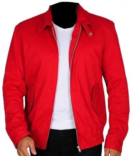 ZM ATTIRE Mens Cause Jacket | James Dean Jacket | Red Cotton Jacket