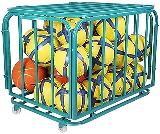 Estante de exhibición de Baloncesto, Carrito de Baloncesto Grande Plegable, Estante de Almacenamiento de Pelotas para Gimnasio, sótano, Escuela, Garaje, Voleibol, Verde (Mediano)