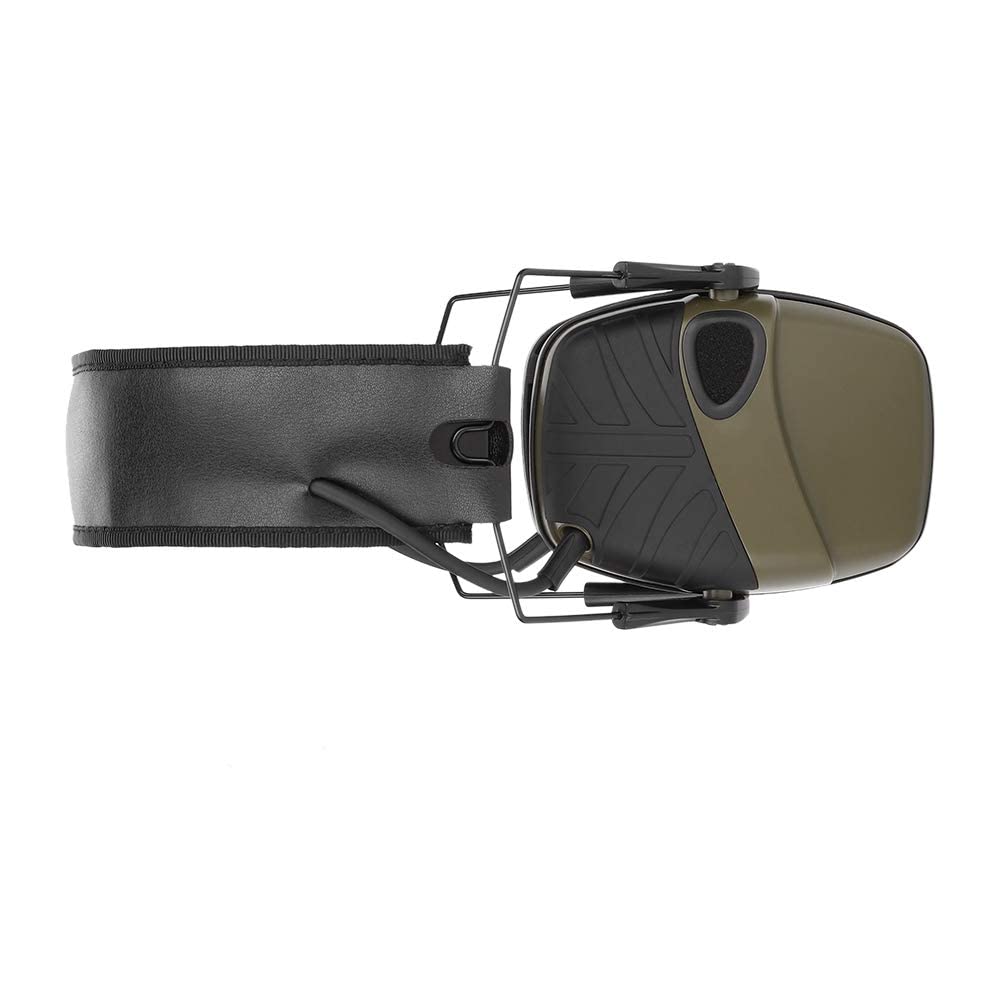 Casco Tiro Electrónico Protector Auditivo Auriculares de Caza Plegables Cancelación de Ruido 350Horas Batería Verde