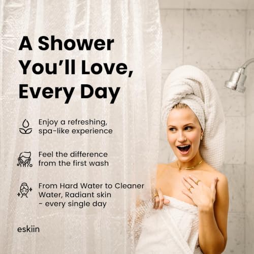 Image of Eskiin Filtered Showerhead - Best Shower Head With Filters For Healthy Hair & Skin - High Pressure Water Softener For Hard Water - Reduce Dandruff, Protect Colored Hair, And Soothe Dry Skin (Chrome)
