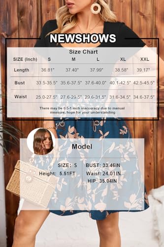 Image of Newshows Women's 2026 Summer Casual Square Neck Ruffle A Line Beach Vacation Sundress Work Business Dress with Pockets