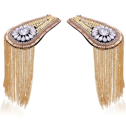 Épaulette rétro à franges en strass pour réparer et customiser vos vestes - 4