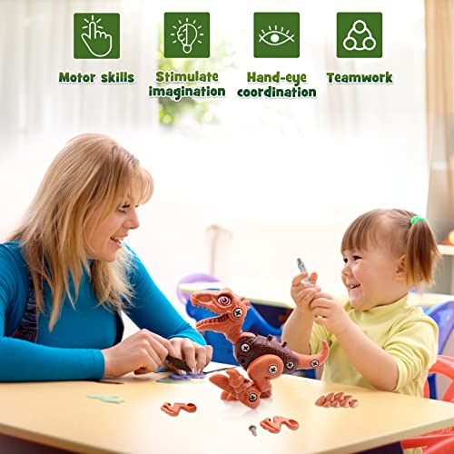 Laradola Dinosaur Toys for 3-8 Year Old Boys & Girls, Take Apart Dinosaur Toys with Electric Drill, Party Birthday Gifts
