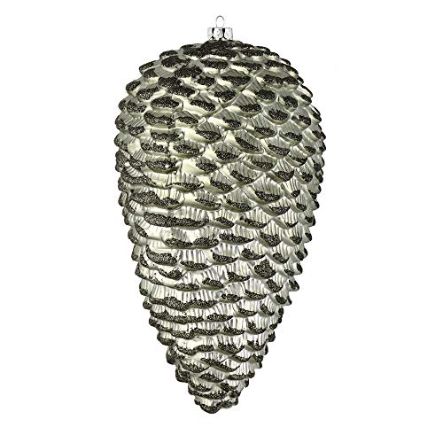 Vickerman 7" Wrought Iron Matte Glitter Pinecone Christmas Ornament. Includes 4 Pieces per Pack.
