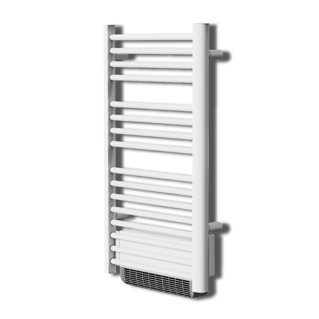 BESTHERM - Secador de toalla eléctrico sin fluido con soplador de 500 W + 1000 W H.100,5 x L54 cm, color blanco