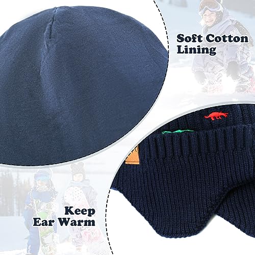 Image of POXIMI Baby Boy Winter Hat Toddler Warm Beanie Girl Knit Hats with Earflap Kid Cute Earmuffs
