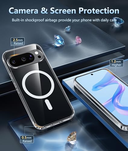 Image of FNTCASE for Google Pixel 10 Case: Pixel 10 Pro Case Google 9 /9 Pro Magnetic Clear Slim PhoneCase | Anti-Drop Shockproof Scratch Protective Thin Transparent Crystal Cell Phone Cover(Clear)