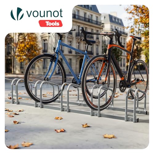 Image of VOUNOT Bike Stand Floor 6 Rack Bike Garage Bicycle Storage Parking Rack Cycle Organizer Locking Stand for Indoor Outdoor