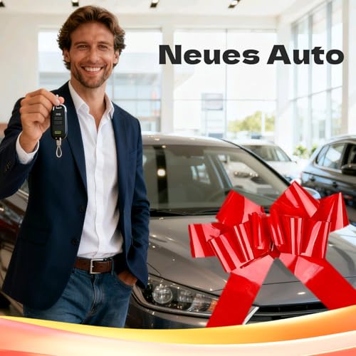 Große Rote Schleife für Auto, Geschenkschleife Groß, Große Autoschleife, Riesige Autoschleife mit Kleine Schleifen und Saugnapf für Auto Fahrrad Hochzeit Weihnachten Geburtstage