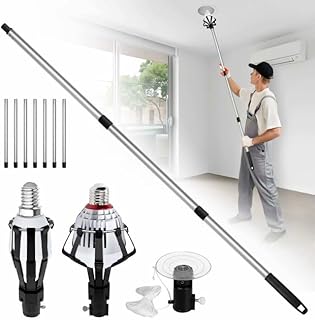 XDGGCSY Light Bulb Changer High Ceilings - Light Bulb Changer with Extension Pole Light Bulb Changer with Baskets and Suction Cup Bulb Removal Tool for Household, Camping