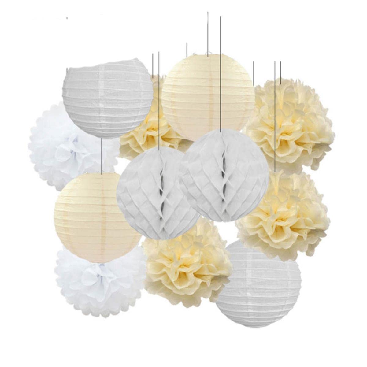 Imprezowy różowy beżowy biały zestaw okrągła latarnia papier DIY do dekoracji ślubnej