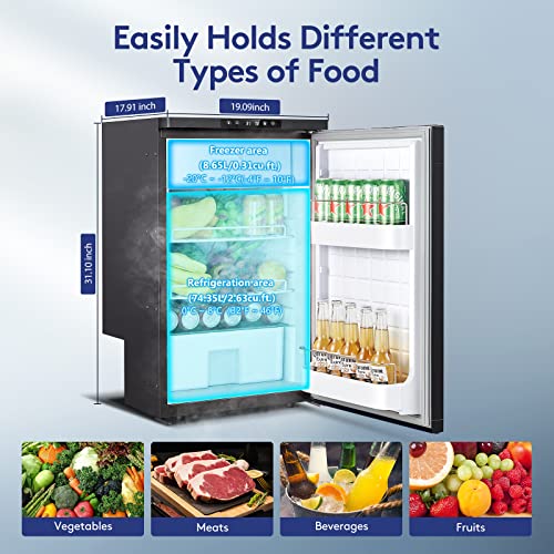Bodega 12 Volt Refrigerator, Rv Refrigerator Wifi App Control, 83L(2.94Cu.ft.) Rv Fridge And Freezer,12 Volt Car Refrigerator With Lock, (-4℉~46℉)Travel Fridge For Truck, Rv,Camping,Travel - 12/24V Dc #TOP2