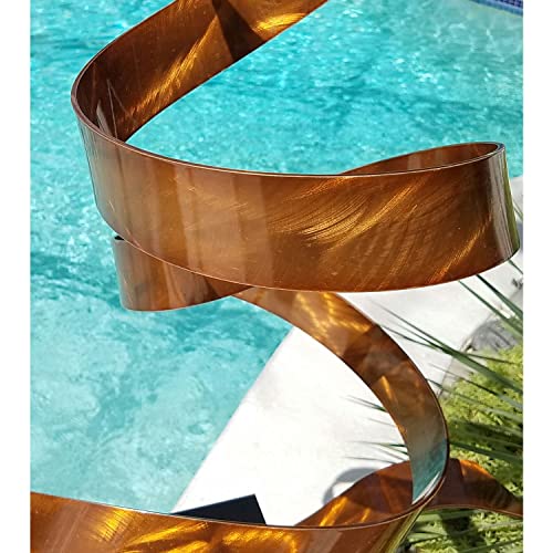 Statements2000 48" Large Metal Yard Sculpture, Indoor-Outdoor Garden Statue By Jon Allen Metal Art, Copper Perfect Moment, Black Base #TOP1