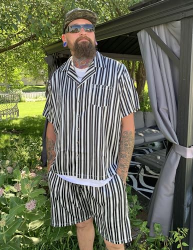 COOFANDY Mens Hawaiian Shirt and Shorts Set 2 Piece Vacation Outfits Floral Button Down Shirt2